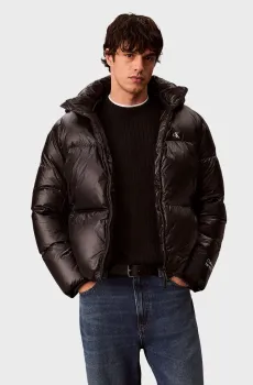 Мужской черный пуховик GLOSSY Черный S Calvin Klein Jeans LV04RH505G