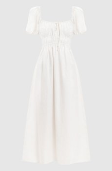 Белое платье миди Brigitte из льна