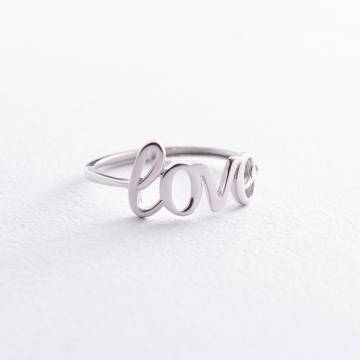 Кольцо "Love" в белом золоте к07094 Кольцо "Love" в белом золоте к07094