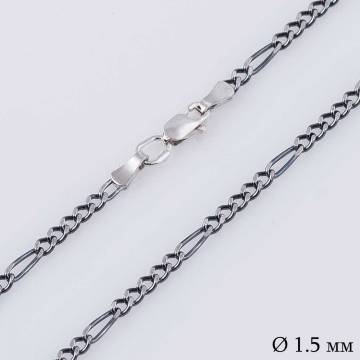 Серебряная черненая цепочка плетение Фигаро 5+1 12723ч Серебряная черненая цепочка плетение Фигаро 5+1 12723ч