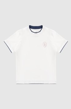 Детская белая футболка с эмблемой