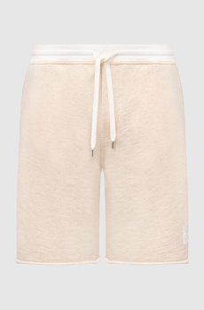 Бежевые шорты с монограммой логотипа