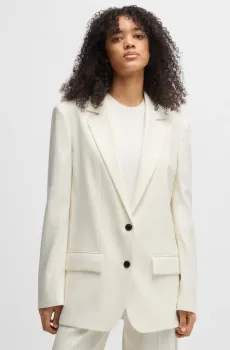 Женский белый льняной жакет Белый 32 HUGO 50537590;102