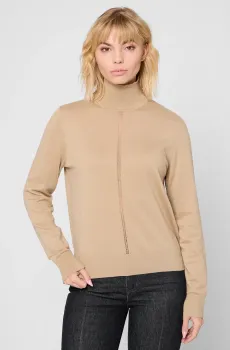 Женский бежевый шерстяной гольф Бежевый XS BOSS 50551356;222