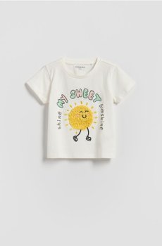 Reserved - Футболка з аплікацією - кремовий - 243HU-01X