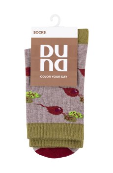 Носки универсальные Duna 5640 высокие, темно-бежевые, размер 21-23