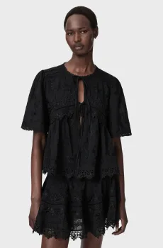Женская черная блуза LILLITH Черный 6 AllSaints W047PE