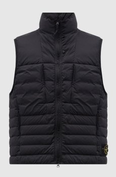 Черный пуховый жилет с логотипом