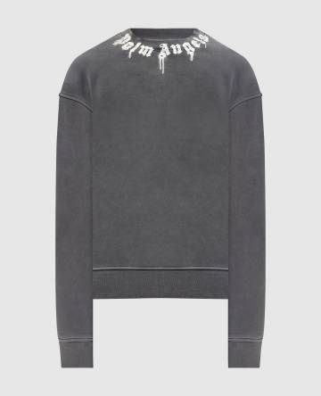 Серый утепленный свитшот с принтом логотипа