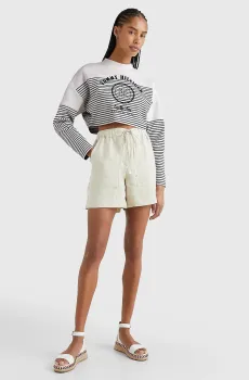 Женские бежевые льняные шорты CASUAL LINEN Бежевый 32 Tommy Hilfiger WW0WW37768