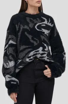 Женский черный свитер с узором Черный L DKNY P3MSB00Z