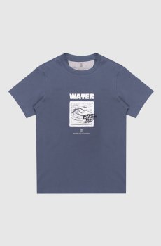 Детская синяя футболка с принтом Water