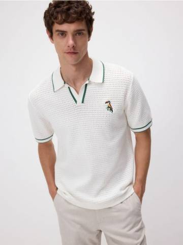 Reserved - Ажурний светр поло - кремовий - YK332-01X