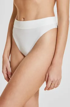 Женские белые трусики-бразилиана с высокой посадкой CONFORT Белый L Etam 6524391