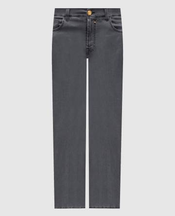 Серые джинсы с вышивкой логотипа