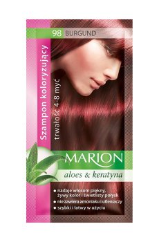 Оттеночный шампунь для волос Marion Aloe & Keratin Hair Color Shampoo 98 Burgundy, 40 мл