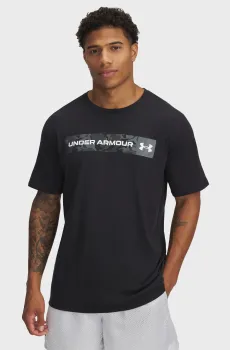 Мужская черная футболка UA CAMO CHEST STRIPE SS Черный 3XL Under Armour 1376830-002
