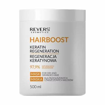 Восстанавливающая кератиновая маска Revers Cosmetics Hairboost Keratin Regeneration Mask для сухих и поврежденных волос, 500 мл Восстанавливающая кератиновая маска Revers Cosmetics Hairboost Keratin Regeneration Mask для сухих и поврежденных волос, 500 мл