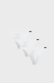 Мужские белые стринги (3 шт) Белый L Atlantic 3BMP-253