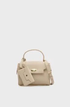 Женская белая кожаная сумка Белый ONESIZE Lancaster 572-101-BEIGE
