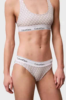Женские белые трусики с узором BIKINI Белый L Calvin Klein 0000F3787E