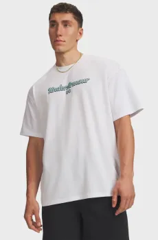 Мужская белая футболка UA M HWT WM SS Белый S Under Armour 6009266-100