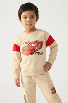 Світшот із круглим вирізом і принтом Cars - нюдовий