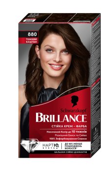 Интенсивная крем-краска для волос Brillance 880 Темный каштан, 160 мл
