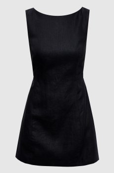 Черное платье мини Sofia из льна
