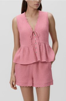 Reserved - Муслінові шорти - кораловий - UF714-32X