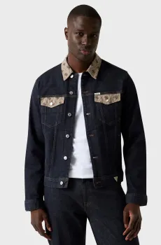 Мужская темно-синяя джинсовая куртка Синий M Guess M5YXN1.D5QC2;SHMN