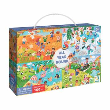 Пазлы DoDo Весь год, 100 элементов, от 5 лет, 45*33 см (300607)