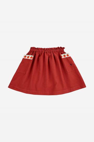 Детская хлопковая юбка Bobo Choses цвет бордовый mini расклешённая Детская хлопковая юбка Bobo Choses цвет бордовый mini расклешённая