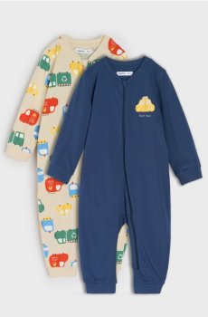 Бавовняний ромпер, 2 шт. - кремовий