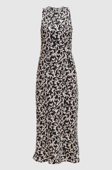 Черное платье Valencia из шелка в принт