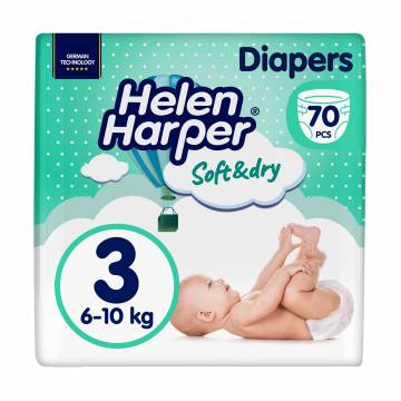 Подгузники Helen Harper Soft&Dry, размер 3 (6-10 кг), 70 шт Подгузники Helen Harper Soft&Dry, размер 3 (6-10 кг), 70 шт