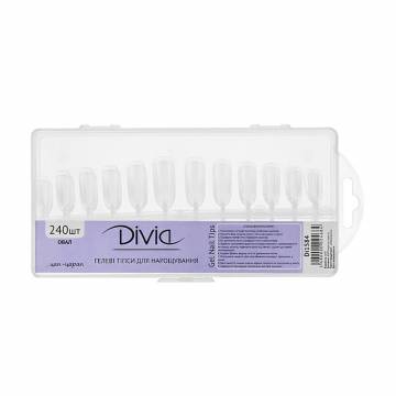 Гелевые типсы для наращивания ногтей Divia Gel Nail Tips Овал Di1584, 240 шт Гелевые типсы для наращивания ногтей Divia Gel Nail Tips Овал Di1584, 240 шт
