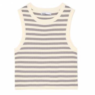 Cropp - Топ із трикотажу в рубчик - білий