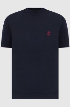 Синяя футболка с вышивкой эмблемы
