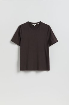 Reserved - Футболка звичайного крою з бамбуковим волокном - темно коричневий - 998IR-89X