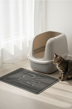 Килимок під котячий лоток - темно-сірий
