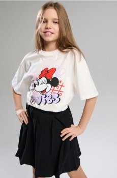 Бавовняна футболка з принтом Minnie Mouse - кремовий