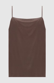 Коричневая майка из шелка