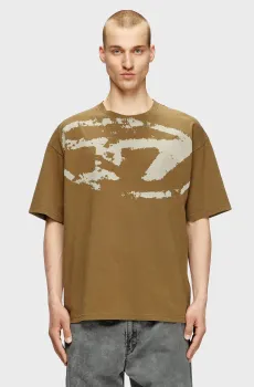 Мужская коричневая футболка MAGLIETTA Коричневый S Diesel A13049 0DQAU