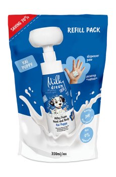 Детская очищающая пенка для рук и тела Milky Dream Kids Milky Foam Hand And Body Kai Puppy Щенок Кай, 350 мл (дойпак)