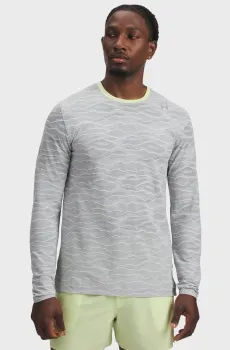 Мужской светло-серый камуфляжный лонгслив UA Halo Jacquard LS Серый XL Under Armour 6011055-110
