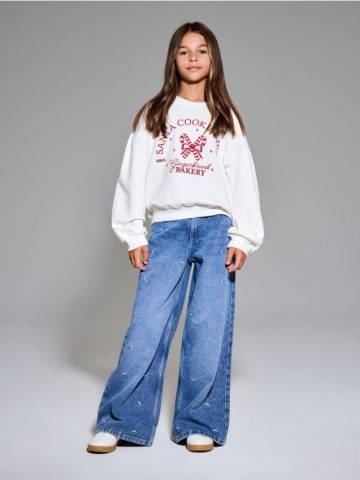 Джинси wide leg - синій