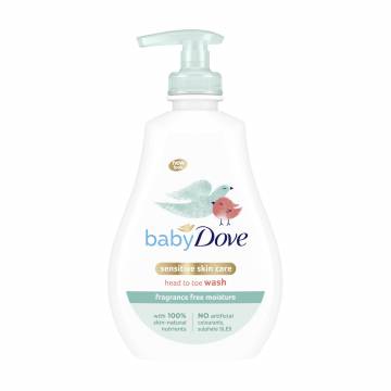 Детский гель для душа Dove Baby Fragrance Free Moisture Head To Toe Wash От макушки до пяточек, Увлажнение без запаха, 400 мл