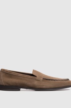 Коричневые замшевые лоферы