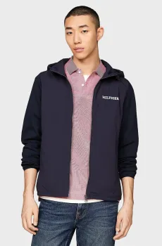 Мужское темно-синее худи MONOTYPE MIX MEDIA HDD ZIP THRU Синий L Tommy Hilfiger MW0MW35562